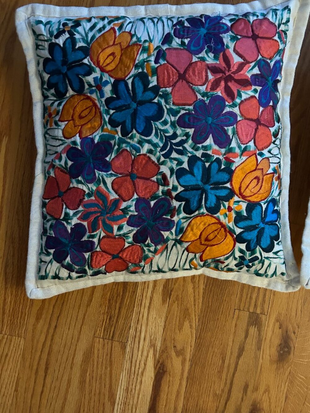New Chiapas Indigenous Design Cover Embroidered Throw Pillow